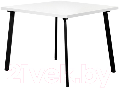 Обеденный стол Millwood Шанхай 110x110x75 (белый/металл черный)