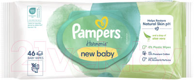 Влажные салфетки детские Pampers Harmonie New Baby Wipes (46шт)