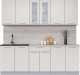 Кухонный гарнитур Интерлиния Мила 22 (персидский жемчуг/персидский жемчуг/травертин серый) -