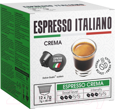 Кофе в капсулах Espresso Italiano Crema 70% Арабика 30% Робуста (12шт)