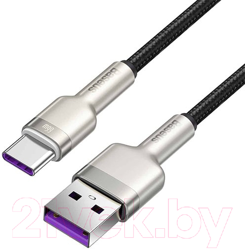 Кабель Baseus Cafule Series Metal Data Cable USB To Type-C / CAKF000001 (0.25м, черный) — фото 3