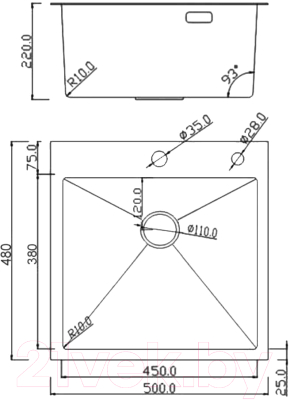 Мойка кухонная Roxen Snake 560220-50-BS