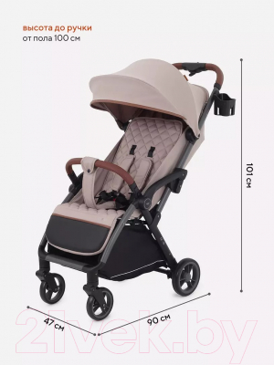 Детская прогулочная коляска MOWbaby Атом / MB200 (Beige)