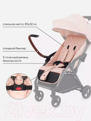Детская прогулочная коляска MOWbaby Атом / MB200 (Pink)