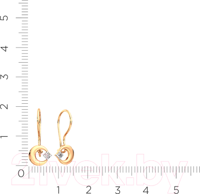 Серьги из розового золота ZORKA 3101427.14K.R.ZZ (с фианитами)