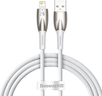 Кабель Baseus Glimmer Series Fast Charging USB to iP / CADH000202 (1м, белый) - 