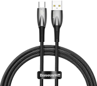Кабель Baseus Glimmer Series Fast Charging USB to Type-C / CADH000501 (2м, черный) - 