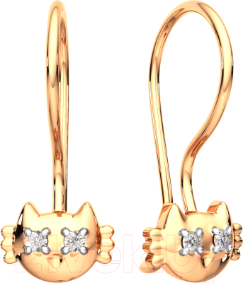 Серьги из розового золота ZORKA 3101528.14K.R.ZZ (с фианитами)