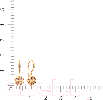 Серьги из розового золота ZORKA 3101539.14K.R.ZZ (с фианитами)