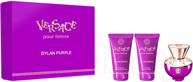 Парфюмерный набор Versace Dylan Purple Парфюмерная вода+Гель для душа+Лосьон для тела