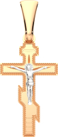 Крестик из комбинированного золота ZORKA 410006.2.14K.B.REL - 