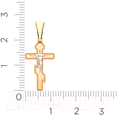 Крестик из комбинированного золота ZORKA 410006.2.14K.B.REL