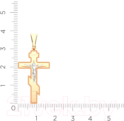 Крестик из комбинированного золота ZORKA 410006.4.14K.B.REL