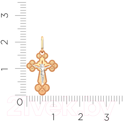 Крестик из комбинированного золота ZORKA 410007.3.14K.B.REL