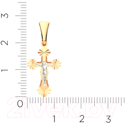 Крестик из комбинированного золота ZORKA 410018.2.14K.B.REL