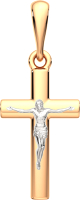 Крестик из комбинированного золота ZORKA 410025.14K.B.REL - 