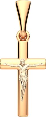 

Крестик из комбинированного золота, 410025.14K.B.REL