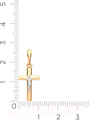 Крестик из комбинированного золота ZORKA 410025.14K.B.REL