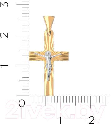 Крестик из комбинированного золота ZORKA 410032.14K.B.REL