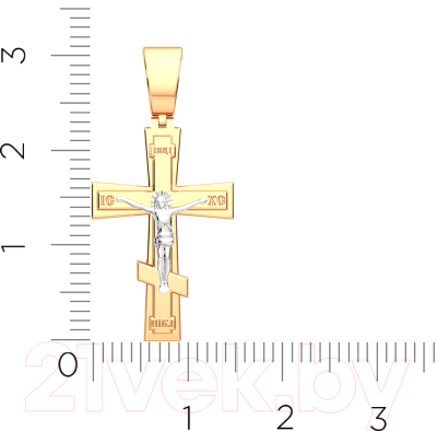 Крестик из комбинированного золота ZORKA 430128.14K.B.REL