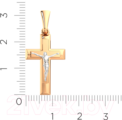 Крестик из комбинированного золота ZORKA 430156.14K.B.REL