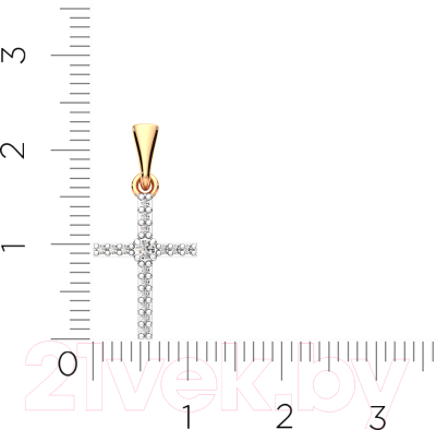 Крестик из розового золота ZORKA 440062 (с фианитами)