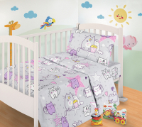 Комплект постельный для малышей Milanika Мяу-мяу Детство (бязь) - 