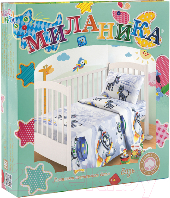 Комплект постельный для малышей Milanika Город роботов Детство (бязь)