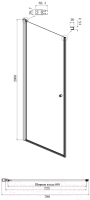 Душевой уголок Ambassador Elysium 80x90x200 / 111011109CX-90CX