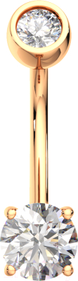 Пирсинг из розового золота ZORKA 710022.14K.R.ZZ (с фианитами)