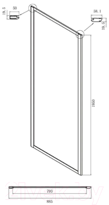 Душевая стенка Ambassador Forsa 90x195 / 90NX