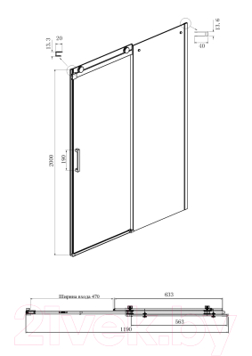 Душевая дверь Ambassador Benefit 120x200 / 19022201HBB