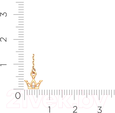 Браслет из розового золота ZORKA 640031.14K.R (20см, с фианитом)