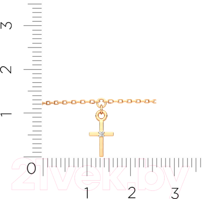 Браслет из розового золота ZORKA 640088.14K.R (18см, с фианитами)