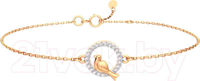 Браслет из розового золота ZORKA 640091.14K.R.ZZ (18см, с фианитами)