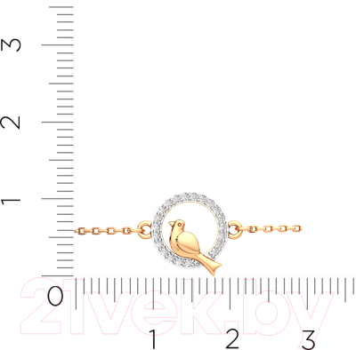 Браслет из розового золота ZORKA 640091.14K.R.ZZ (18см, с фианитами)