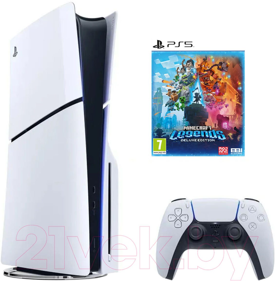 Игровая приставка Sony PlayStation 5 Slim + Игра PS Minecraft Legends Deluxe Edition