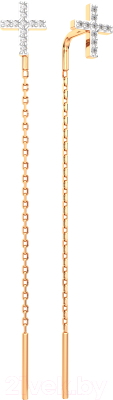 Серьги из розового золота ZORKA 3D00362.14K.R (с бриллиантами)