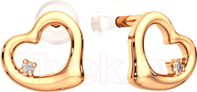 Серьги из розового золота ZORKA 3D0077S.14K.R (с бриллиантами)