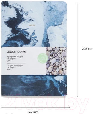 Записная книжка APLI Stone Paper Sea / MR8220 (50л, синий/белый)