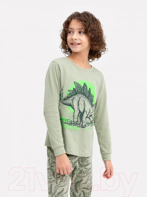Пижама детская Mark Formelle 563311 (р.110-56, зеленый чай/динозавры на зеленом)