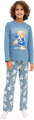 Пижама детская Mark Formelle 563320 (р.116-60, туманно-голубой/медведи)