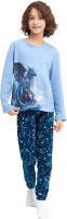 Пижама детская Mark Formelle 563323 (р.104-56-51, светло-синий/драконы в космосе) - 