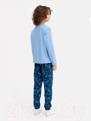 Пижама детская Mark Formelle 563323 (р.140-68-60, светло-синий/драконы в космосе)