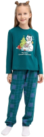 Пижама детская Mark Formelle 567740 (р.98-52, темно-зеленый/зеленая клетка) - 