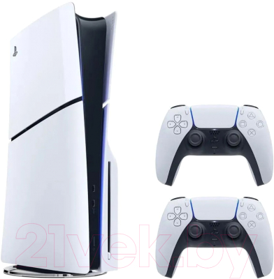 Игровая приставка Sony PlayStation 5 Slim + геймпад Sony PS5 DualSense (белый)