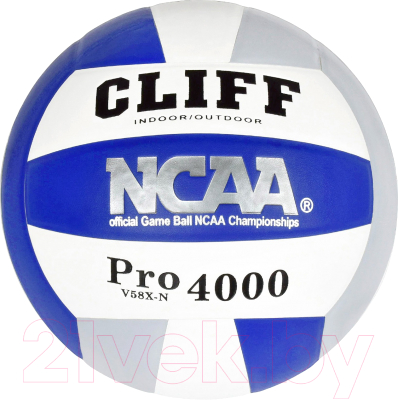 Мяч волейбольный CLIFF Pro 4000 (размер 5, PU, белый/синий)