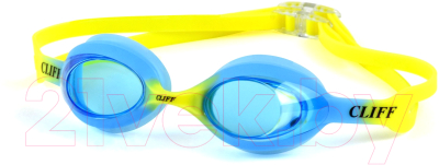 Очки для плавания CLIFF G911 (голубой/желтый)