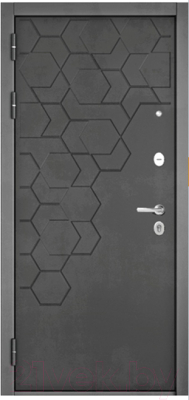 Входная дверь Mastino PP1 Trust Eco PP антрацит букле/бетон темный/белый софт (96x205, левая)