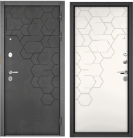 Входная дверь Mastino PP1 Trust Eco PP антрацит букле/бетон темный/белый софт (96x205, правая) - 